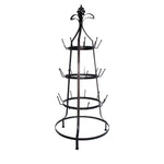 Benzara Three Tier Metal Cup Rack, Black