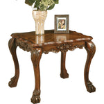 Benzara Wooden End Table in Traditional Style , Cherry Oak Brown