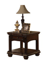 Benzara Wooden End Table with Lower Shelf , Cherry Brown