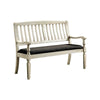 Benzara Vintage Rustic Style Wooden Loveseat Bench with Padded Seat, off White