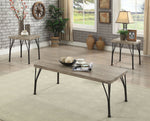 Benzara Industrial Style Wooden Top 3 Piece Table Set, Gray and Dark Bronze