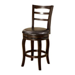 Benzara Transitional Style Swivel 24`` Barstool with Round Padded Seat and Curvy Legs