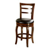 Benzara Transitional Style Swivel 24`` Barstool with Round Padded Seat and Curvy Legs, Oak