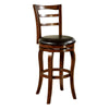 Benzara Transitional Style Swivel 29`` Barstool with Round Padded Seat and Curvy Legs, Oak