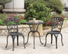 Benzara Transitional Style Table Set of 1 Table and 2 Chairs with Cabriole Legs, Black