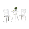 Benzara Transitional Style Table Set of 1 Table and 2 Chairs with Cabriole Legs, White