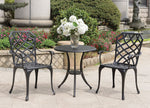 Benzara Table Set of 1 Table and 2 Chairs with Cabriole Legs, Black