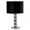 Benzara Contemporary Style Metal and Crystal Table Lamp with Geometric Design, Black