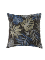 Benzara Contemporary Style Leaf Designed Set of 2 Throw Pillows, Navy Blue