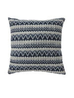 Benzara Contemporary Style Horizontally Zigzag Designed Set of 2 Throw Pillows, Navy Blue