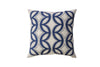 Benzara Contemporary Style Semi Circular Patterns Set of 2 Throw Pillows, Indigo Blue