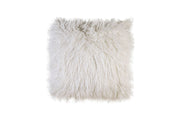 Benzara Contemporary Style Shaggy Set of 2 Throw Pillows, White