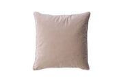 Benzara Square Shape Polyester Velvet Throw Pillow with Zipper, Set of 2, Beige