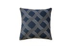 Benzara Contemporary Style Wavy Criss Cross Design Polyster Throw Pillow, Navy Blue, Set of 2