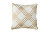 Benzara Contemporary Style Set of 2 Throw Pillows with Diamond Patterns, Ivory, Yellow