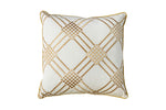 Benzara Contemporary Style Set of 2 Throw Pillows with Diamond Patterns, Ivory, Yellow