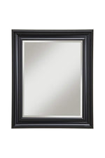 Benzara Framed Wall Mirror with Beveled Glass , Black