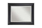 Benzara Framed Wall Mirror with Beveled Glass , Black