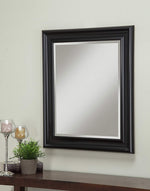 Benzara Framed Wall Mirror with Beveled Glass , Black