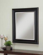 Benzara Framed Wall Mirror with Beveled Glass , Black