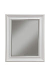 Benzara Polystyrene Framed Wall Mirror with Beveled Glass, White
