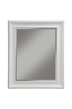 Benzara Polystyrene Framed Wall Mirror with Beveled Glass, White