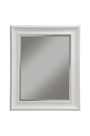 Benzara Polystyrene Framed Wall Mirror with Beveled Glass, White