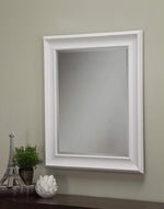 Benzara Polystyrene Framed Wall Mirror with Beveled Glass, White