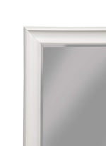 Benzara Polystyrene Framed Wall Mirror with Beveled Glass, White