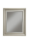 Benzara Polystyrene Framed Wall Mirror with Beveled Glass, Champagne Silver