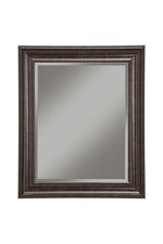 Benzara Polystyrene Framed Wall Mirror with Beveled Glass, Oil Rubbed Bronze