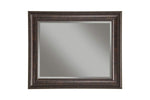 Benzara Polystyrene Framed Wall Mirror with Beveled Glass, Oil Rubbed Bronze