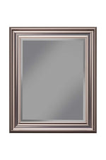 Benzara Polystyrene Framed Wall Mirror with Beveled Glass, Silver