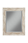 Benzara Polystyrene Framed Wall Mirror with Sharp Edges, Antique White
