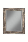 Benzara Polystyrene Framed Wall Mirror with Sharp Edges, Antique Black