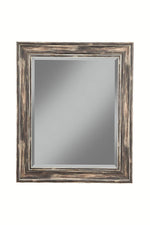 Benzara Polystyrene Framed Wall Mirror with Sharp Edges, Antique Black