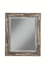 Benzara Polystyrene Framed Wall Mirror with Sharp Edges, Antique Black