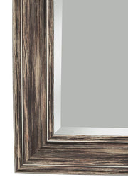 Benzara Polystyrene Framed Wall Mirror with Sharp Edges, Antique Black