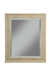 Benzara Polystyrene Framed Wall Mirror with Sharp Edges, Antique Turquoise Blue