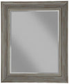 Benzara Polystyrene Framed Wall Mirror with Sharp Edges, Antique Gray