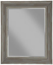 Benzara Polystyrene Framed Wall Mirror with Sharp Edges, Antique Gray