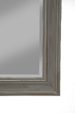 Benzara Polystyrene Framed Wall Mirror with Sharp Edges, Antique Gray