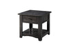 Benzara Wooden End Table with Drawer & Shelf, Antique Black