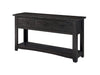 Benzara Wooden Console Table with Three Drawers, Antique Black