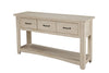 Benzara Wooden Console Table with Three Drawers, Antique White