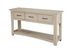 Benzara Wooden Console Table with Three Drawers, Antique White
