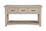 Benzara Wooden Console Table with Three Drawers, Antique White