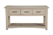Benzara Wooden Console Table with Three Drawers, Antique White