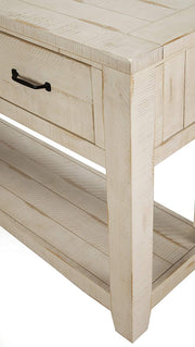 Benzara Wooden Console Table with Three Drawers, Antique White