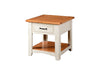 Benzara Dual Tone Wooden End Table with 1 Drawer & 1 Shelf, White and Brown